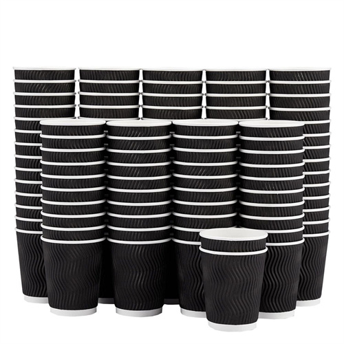 12oz Ripple Wall Coffee Cups With Lid