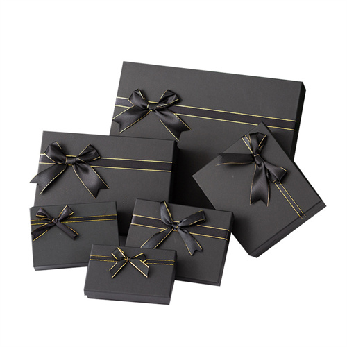 Gift Box Black Rectangular Bow Gift Box