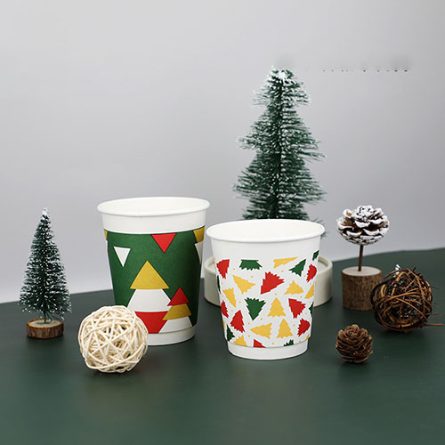 8oz Christmas Tree Coffee Cups with Lid