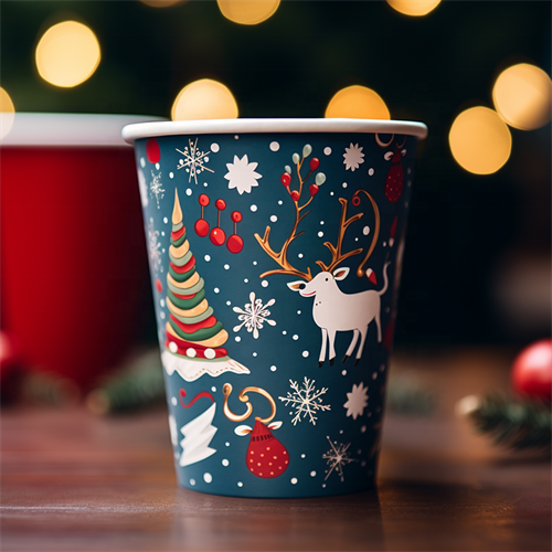8oz Single Wall Christmas Party Paper Cups